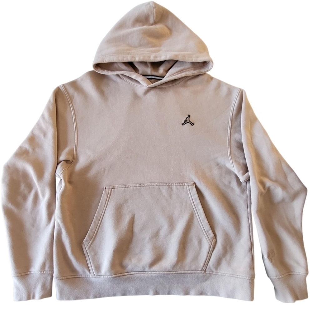 Nike Jordan Essentials Fleece Pullover Hoodie Mens M Tan Run Gym Casual DA9818